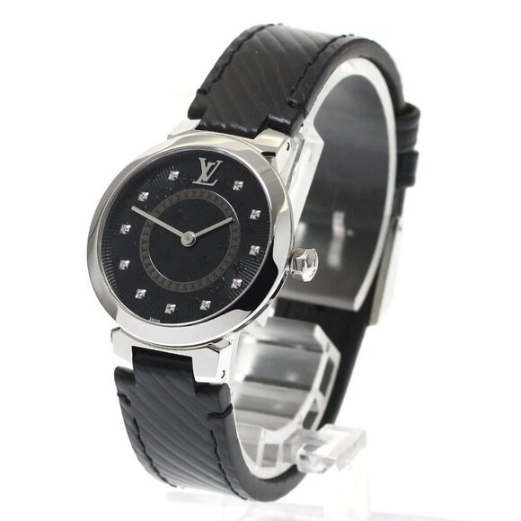 LOUIS VUITTON Tambour Slim PM QA143 11P diamond black Dial Quartz Ladies - Picture 1 of 12